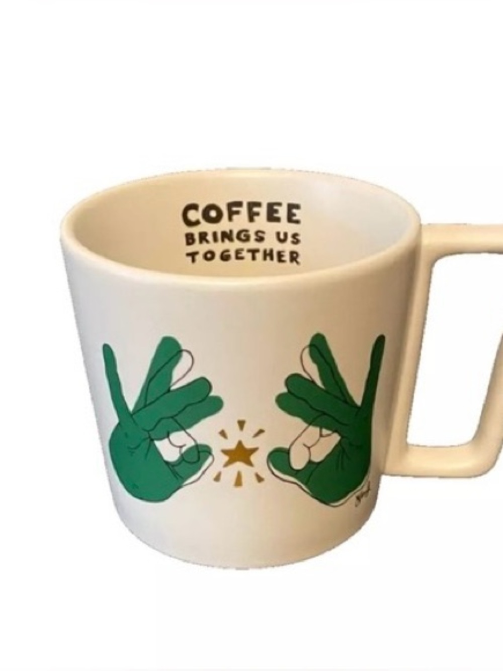 2018 Starbucks Coffee Brings Us Together Mug Floyd ASL Sign Language White 12oz